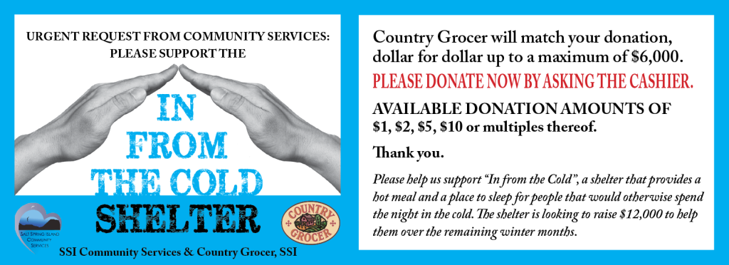 Country Grocer Matches Donations to 'In from the Cold'