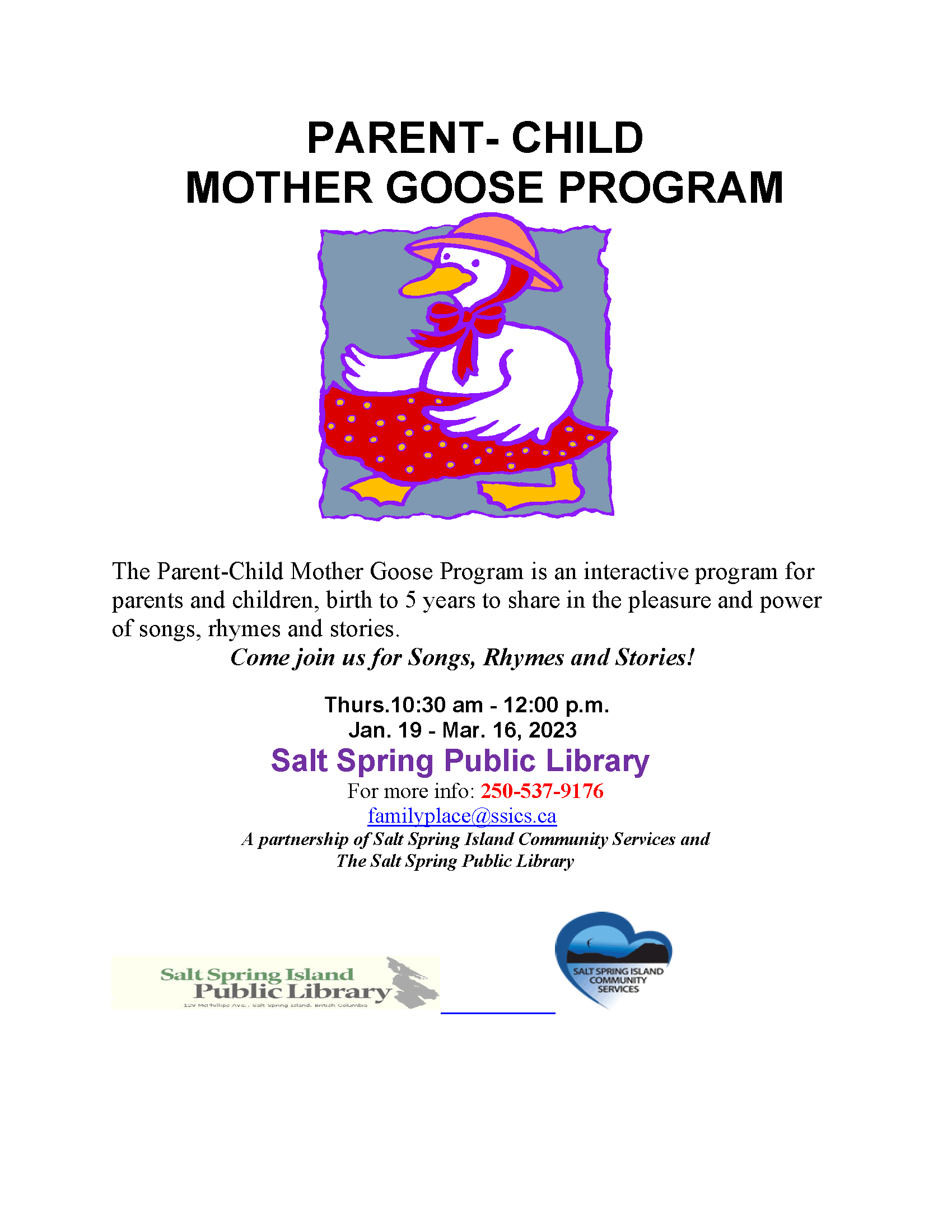 Goosy Program Parent-Child Mother Goose Program - Island Community Services